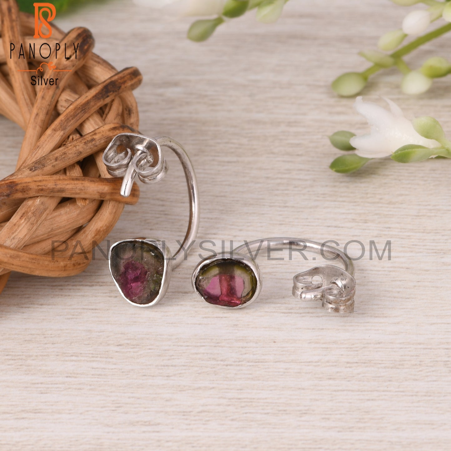 Bio Tourmaline 925 Sterling Silver Earrings For Girls