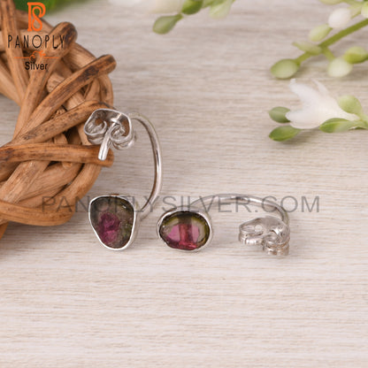 Bio Tourmaline 925 Sterling Silver Earrings For Girls