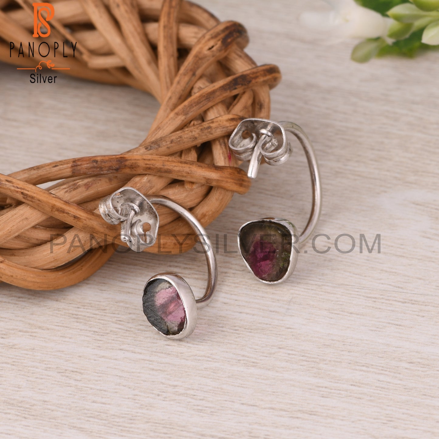 Bio Tourmaline 925 Sterling Silver Earrings For Girls
