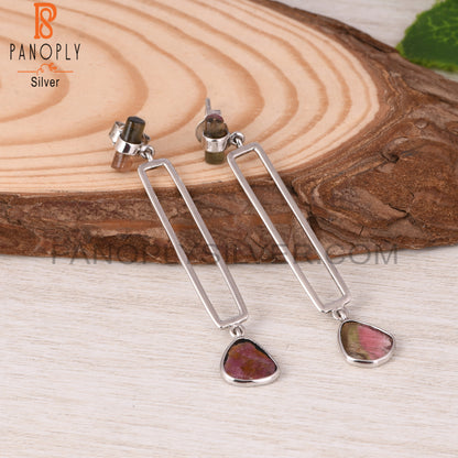 Bio Tourmaline 925 Silver Wedding Earrings Gift For Love