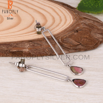 Bio Tourmaline 925 Silver Wedding Earrings Gift For Love