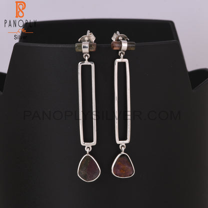 Bio Tourmaline 925 Silver Wedding Earrings Gift For Love