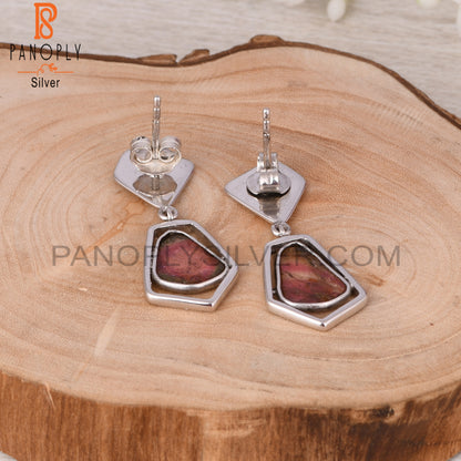 Bio Tourmaline 925 Sterling Silver Dangle Earrings