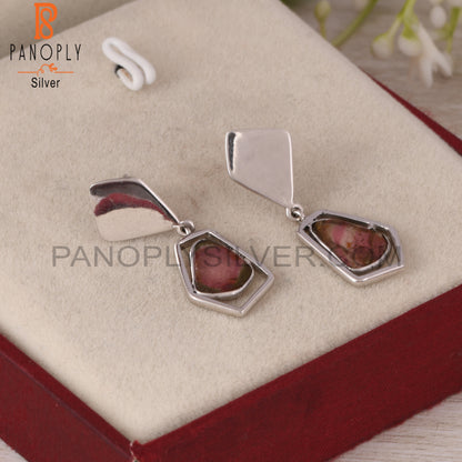 Bio Tourmaline 925 Sterling Silver Dangle Earrings