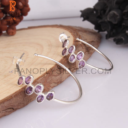 Amethyst Oval 925 Sterling Silver Earrings