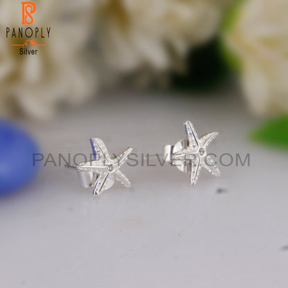 Cubic Zirconia 925 Sterling Silver Star Earrings