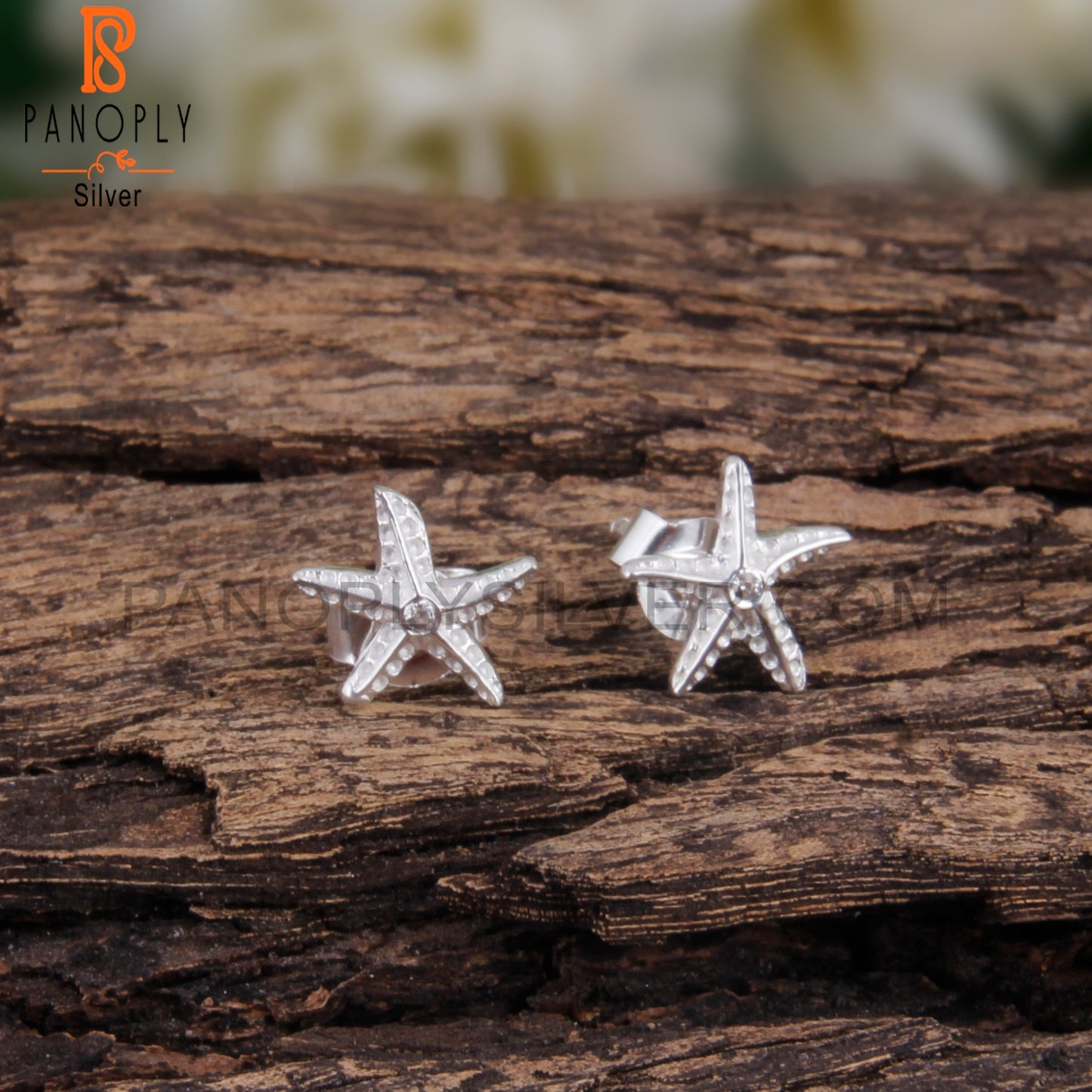 Cubic Zirconia 925 Sterling Silver Star Earrings