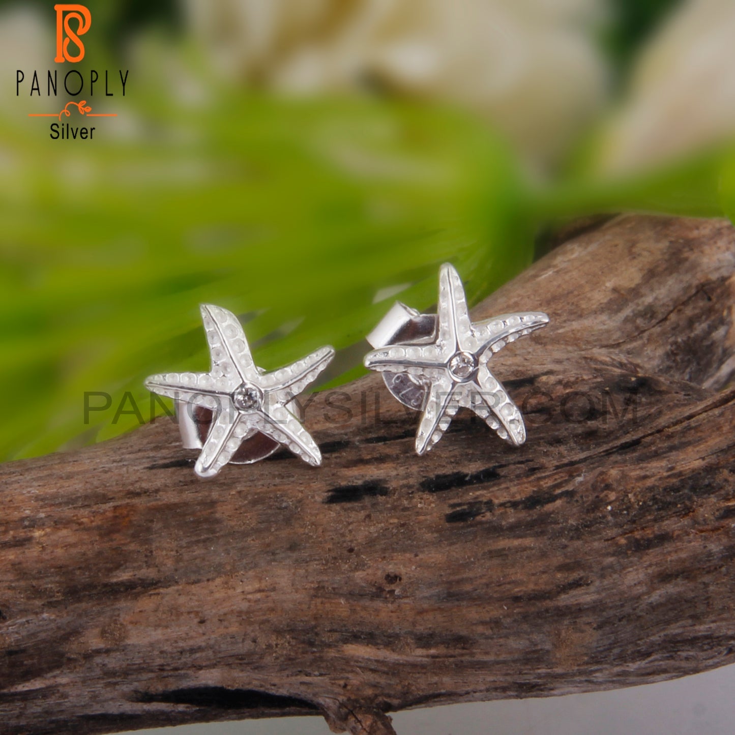 Cubic Zirconia 925 Sterling Silver Star Earrings