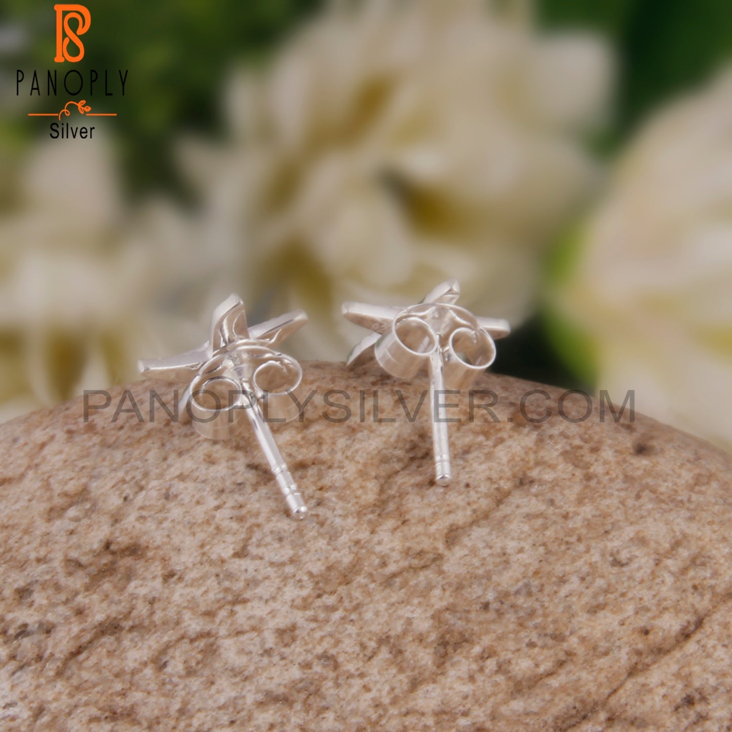 Cubic Zirconia 925 Sterling Silver Star Earrings