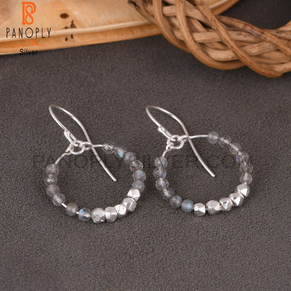 Labradorite Round 925 Sterling Silver Earrings