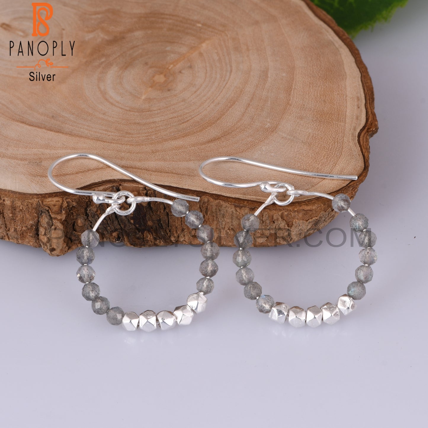 Labradorite Round 925 Sterling Silver Earrings