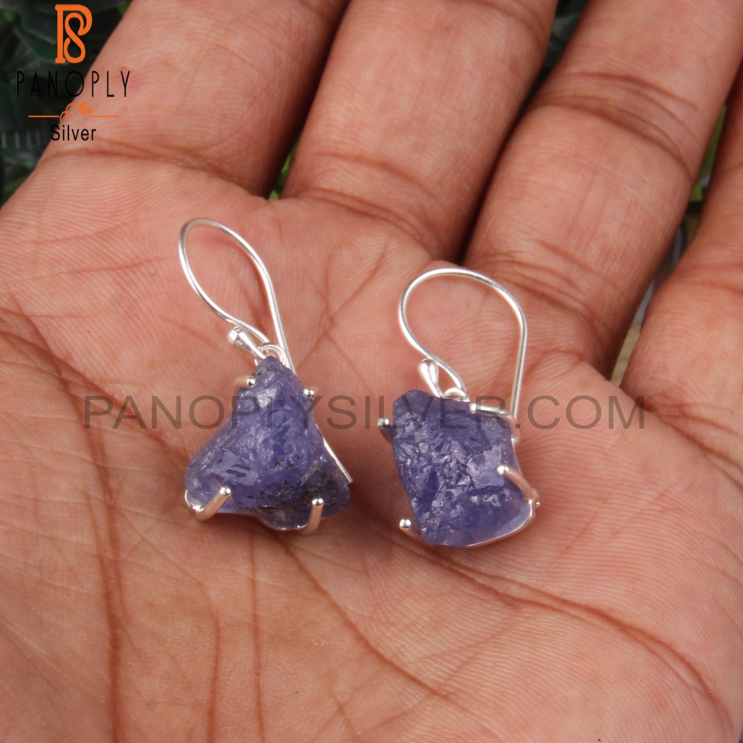 Tanzanite Rough 925 Sterling Silver Earrings