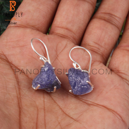 Tanzanite Rough 925 Sterling Silver Earrings