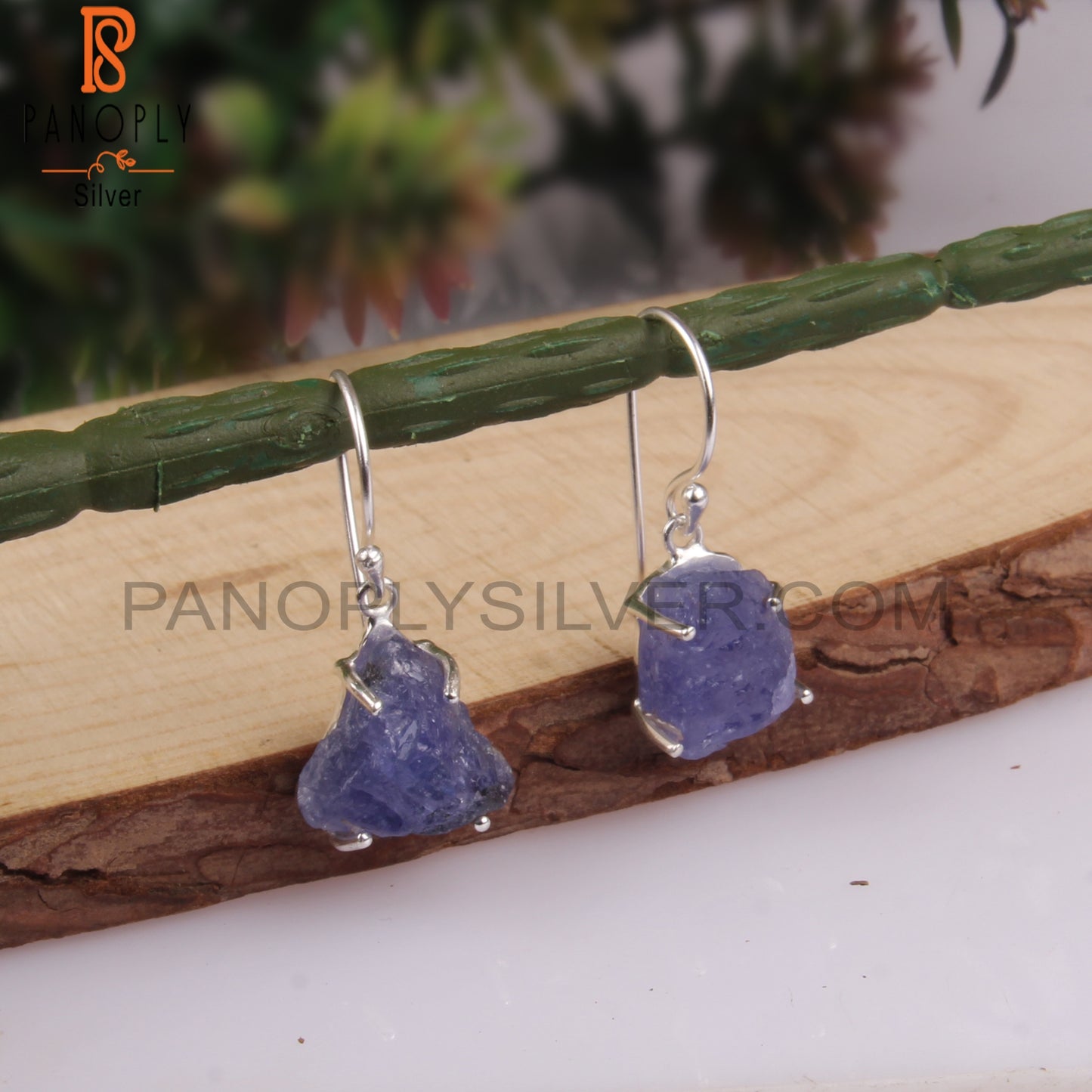 Tanzanite Rough 925 Sterling Silver Earrings