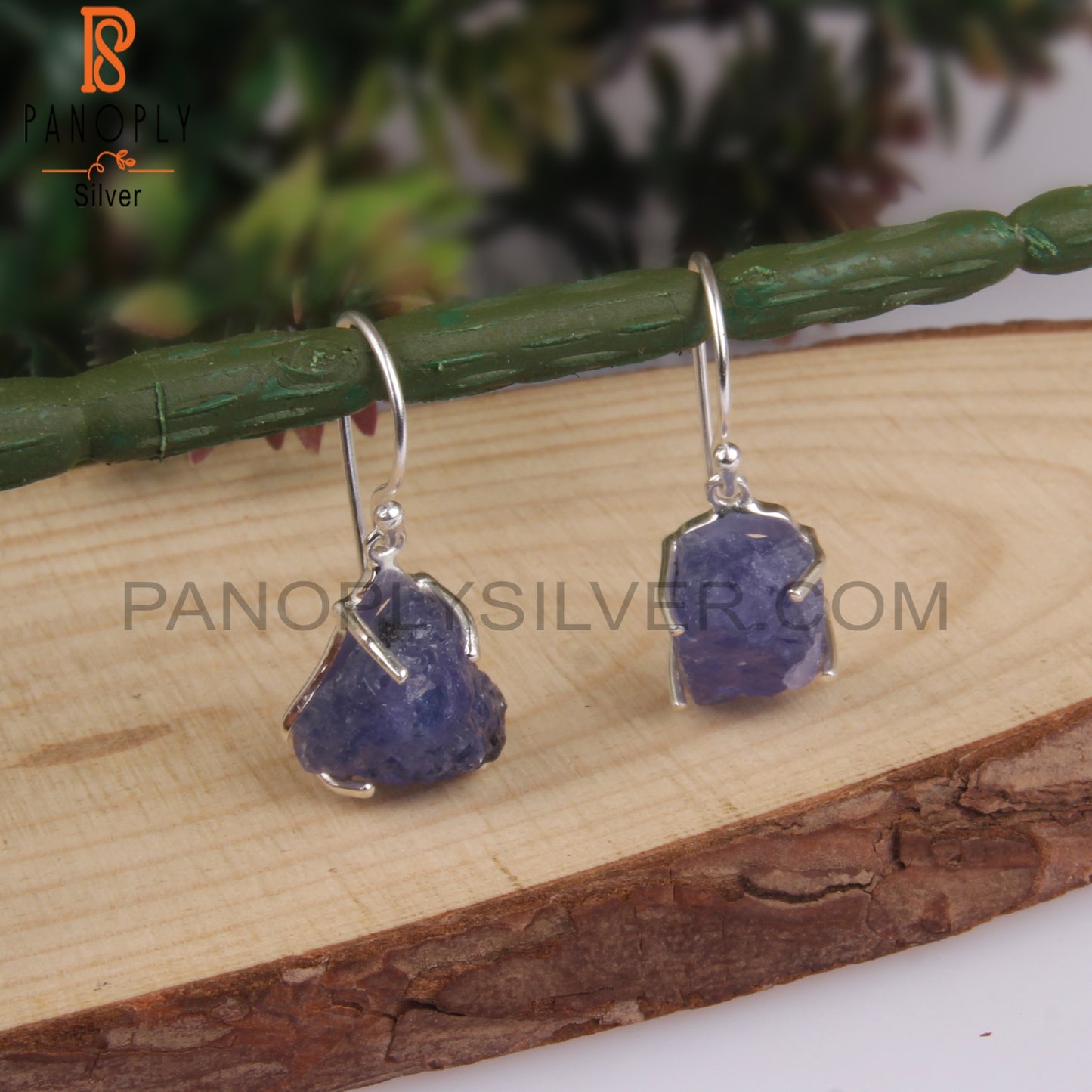 Tanzanite Rough 925 Sterling Silver Earrings