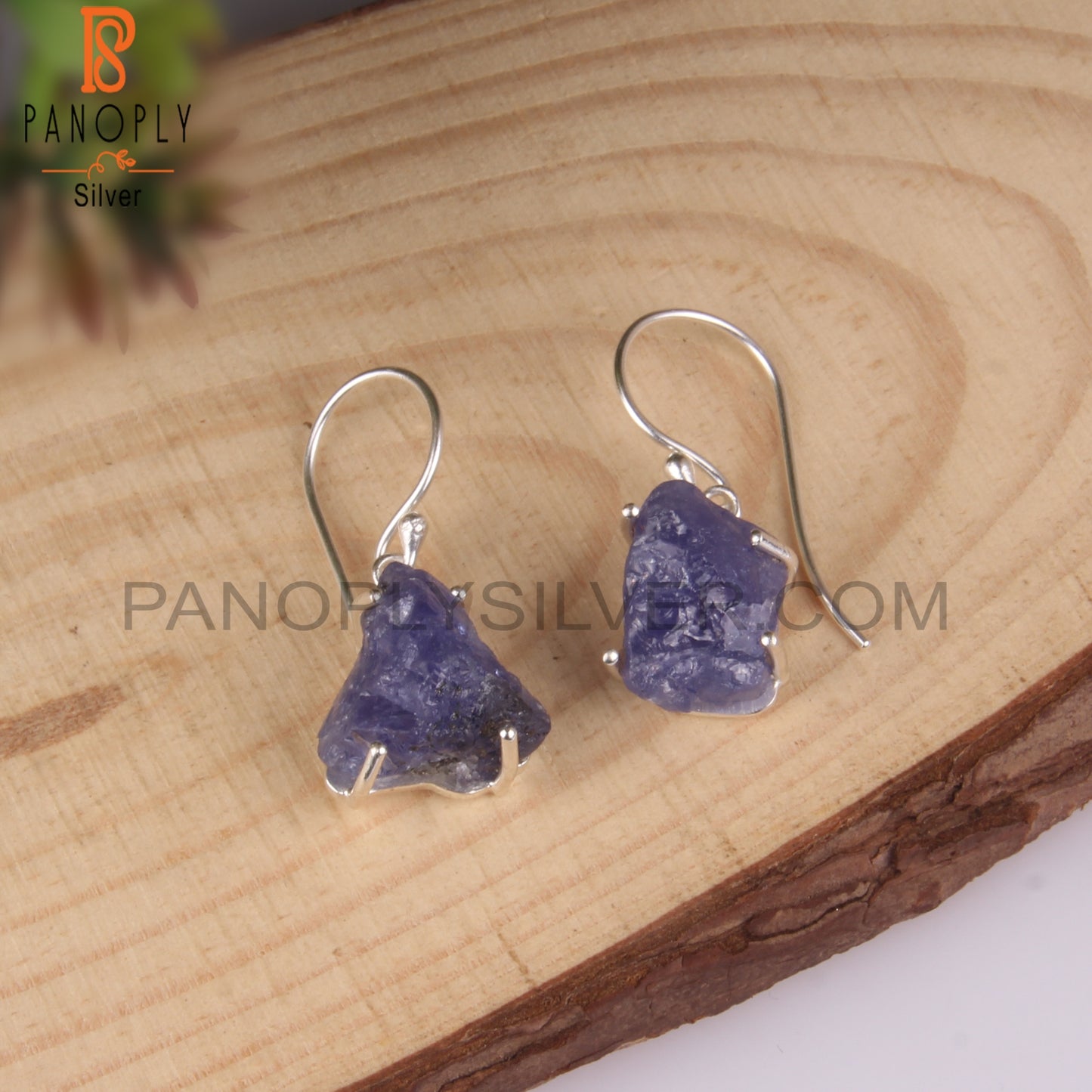 Tanzanite Rough 925 Sterling Silver Earrings