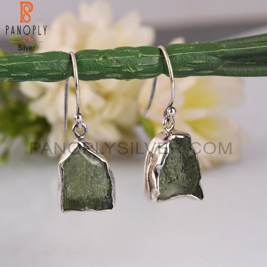 Moldavite 925 Sterling Silver New Earrings