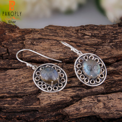 Doublet Apache Gold Crystal Oval Shape 925 Silver Earrings