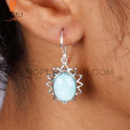 Doublet Amazonite Crystal Oval 925 Silver Earrings