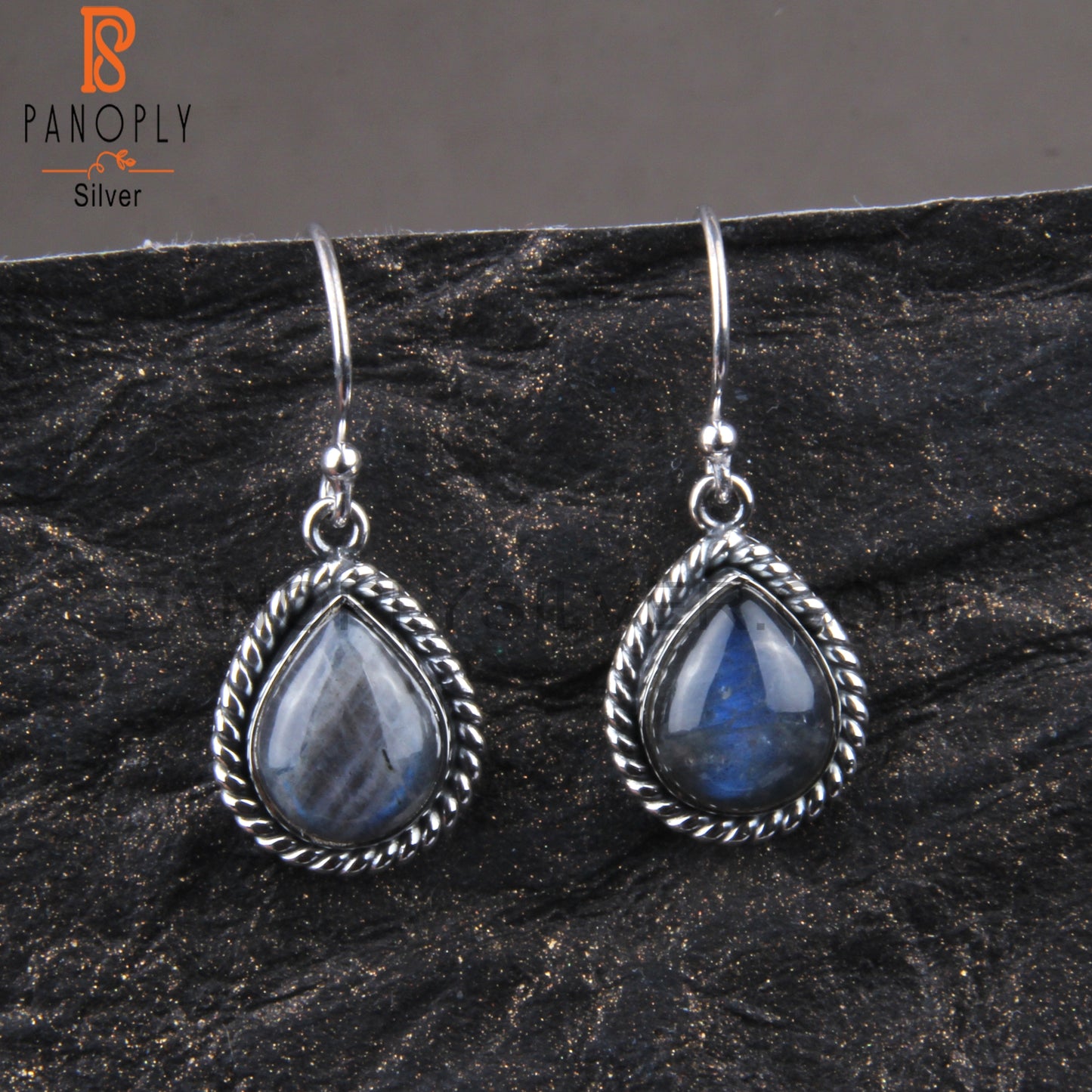 Labradorite Pear Shape 925 Sterling Silver Earrings