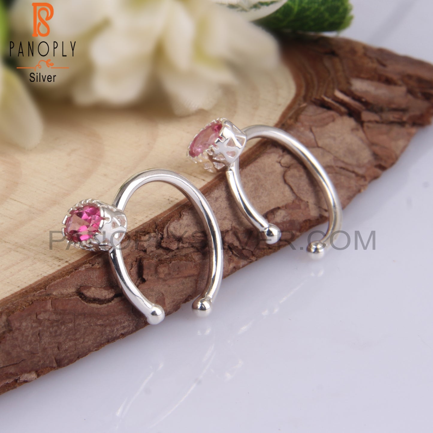 Pink Topaz 925 Sterling Silver Earrings