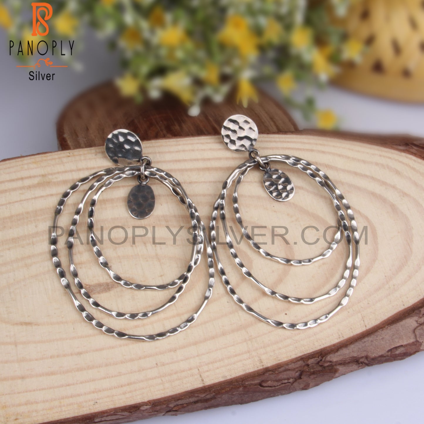 Round 925 Sterling Silver Plain Hoop Earrings