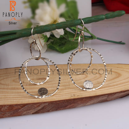 Oval 925 Sterling Silver Hoop Earrings