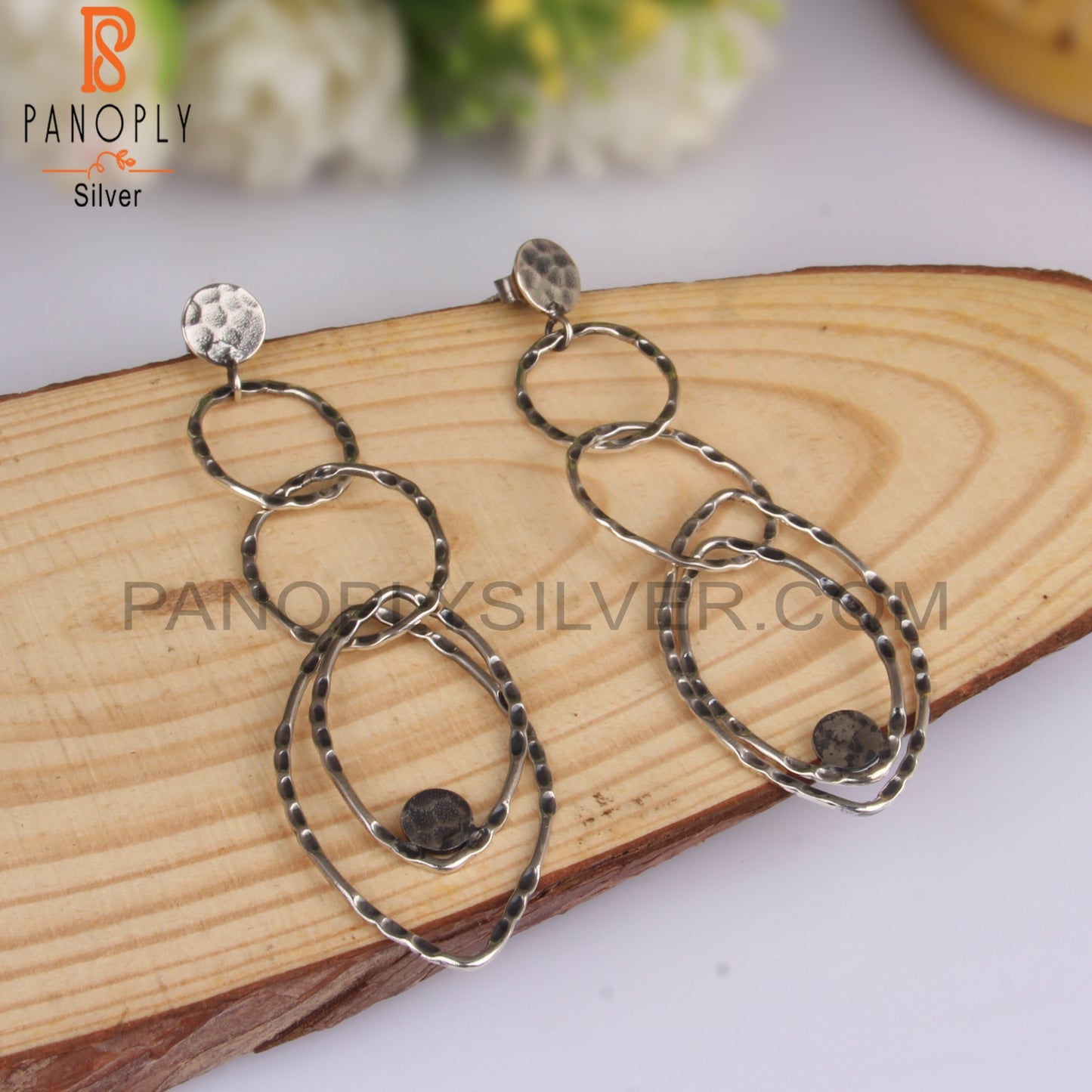 Handmade 925 Sterling Silver Long Drop Casual Earrings