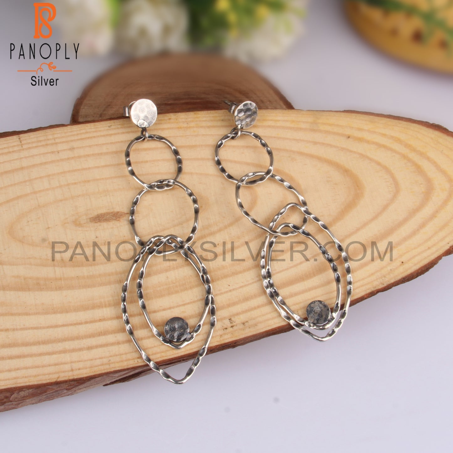 Handmade 925 Sterling Silver Long Drop Casual Earrings