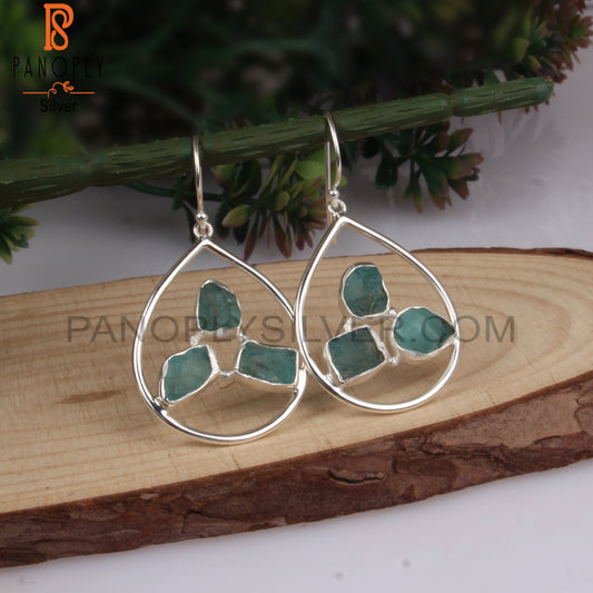Designer Apatite Rough 925 Sterling Silver Pretty Earrings