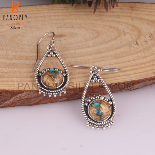 Mojave Copper Bumblebee Turquoise 925 Sterling Silver Earrings