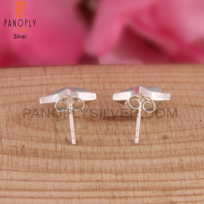 Amazonite Star Shaped 925 Sterling Silver Studs Earrings