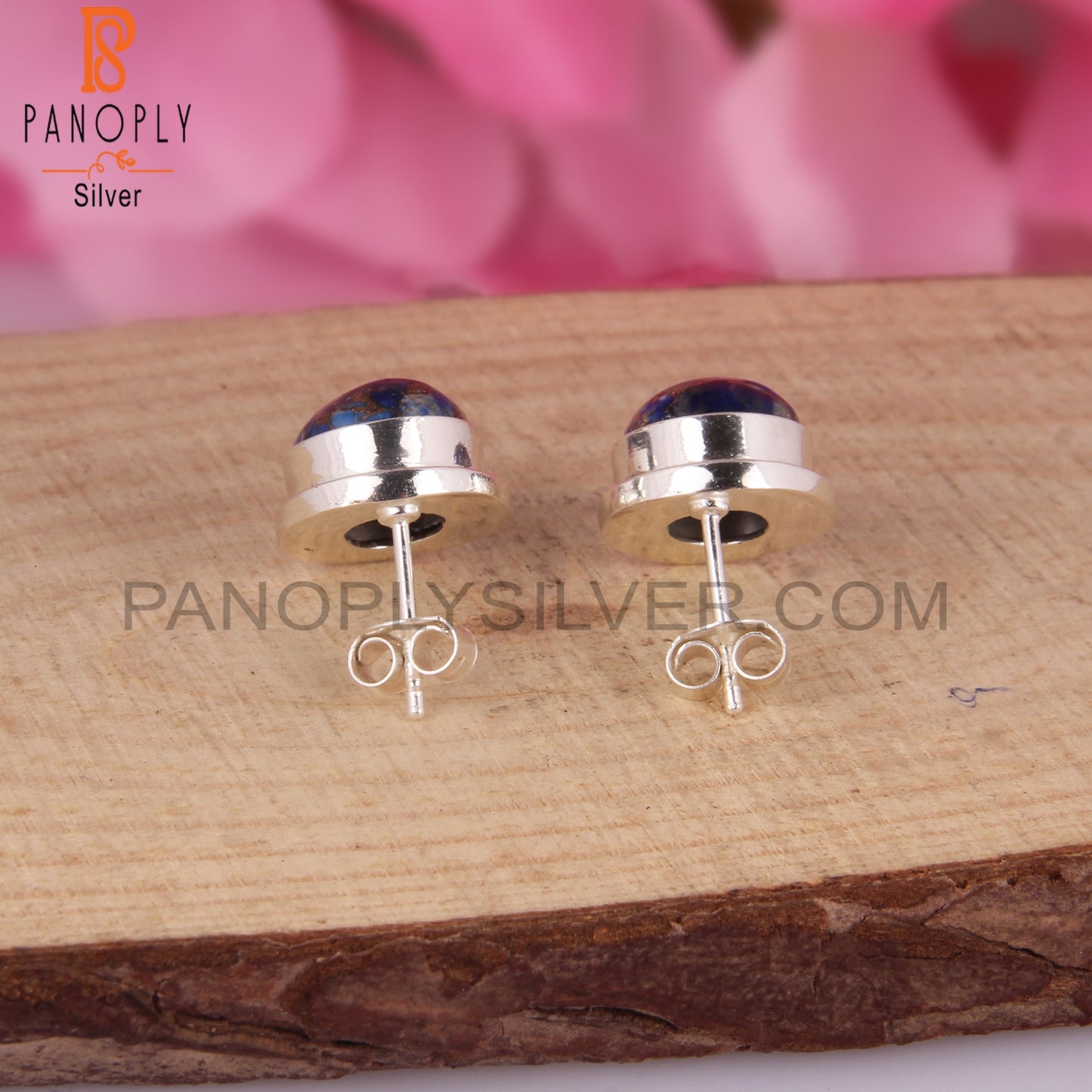 Mojave Copper Lapis Oval Shape 925 Sterling Silver Earrings