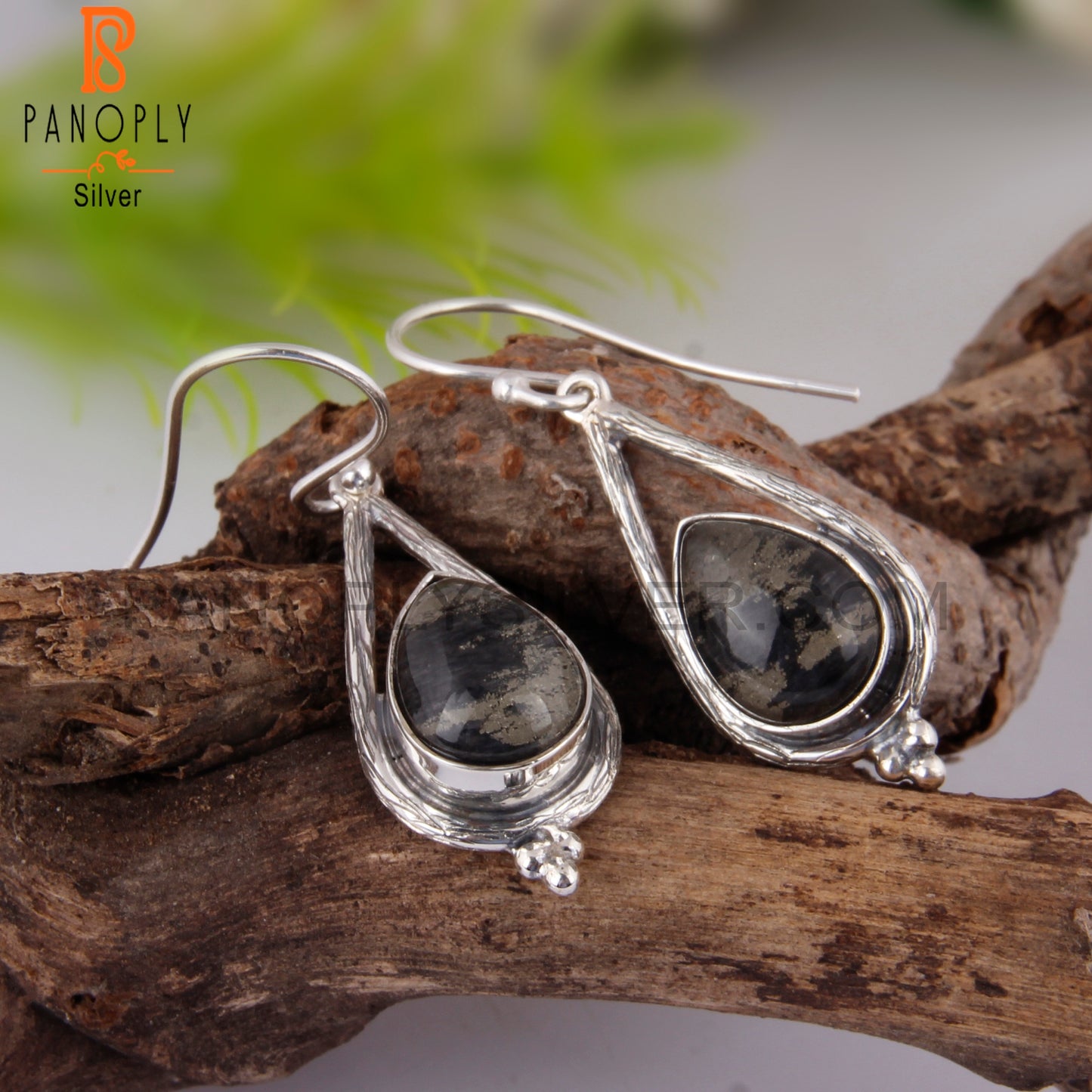 Doublet Apache Gold Crystal Pear Shape 925 Silver Earrings