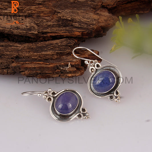 Tanzanite Oval 925 Sterling Silver Wedding Party Wear Earrings