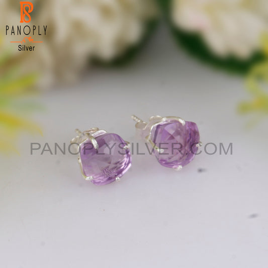 Amethyst Taper 925 Sterling Silver Earrings