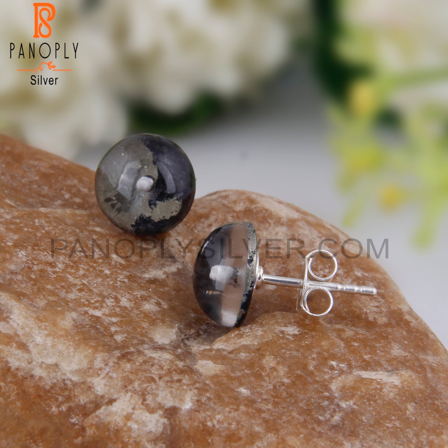 Doublet Apache Gold Crystal 925 Silver Earrings