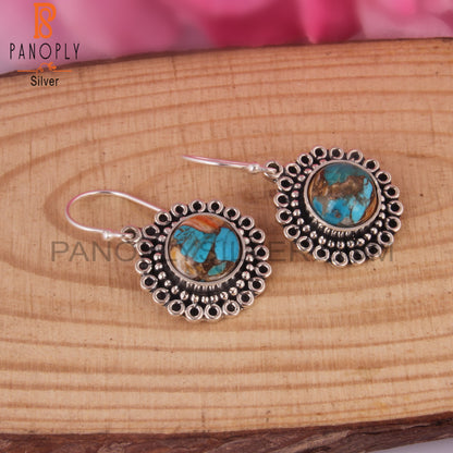 Mojave Copper Oyster Turquoise 925 Silver Earrings