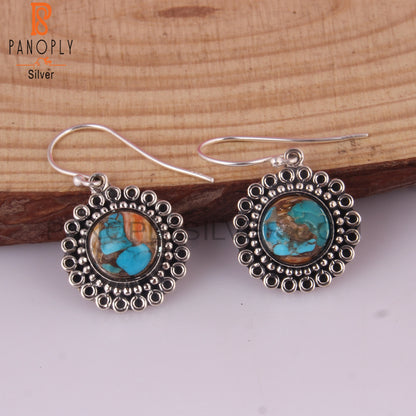 Mojave Copper Oyster Turquoise 925 Silver Earrings