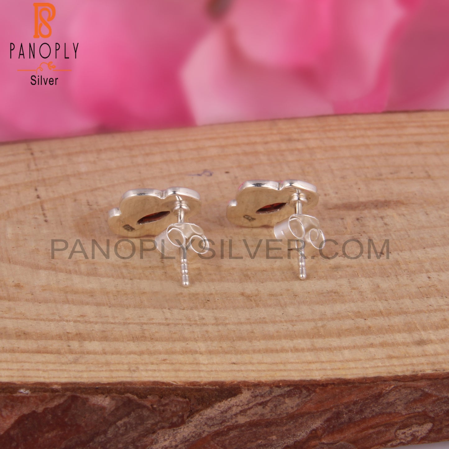 Garnet Marquise 925 Sterling Silver Earrings