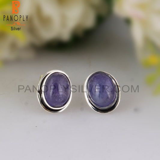 Tanzanite Oval 925 Sterling Silver Elegant Earrings