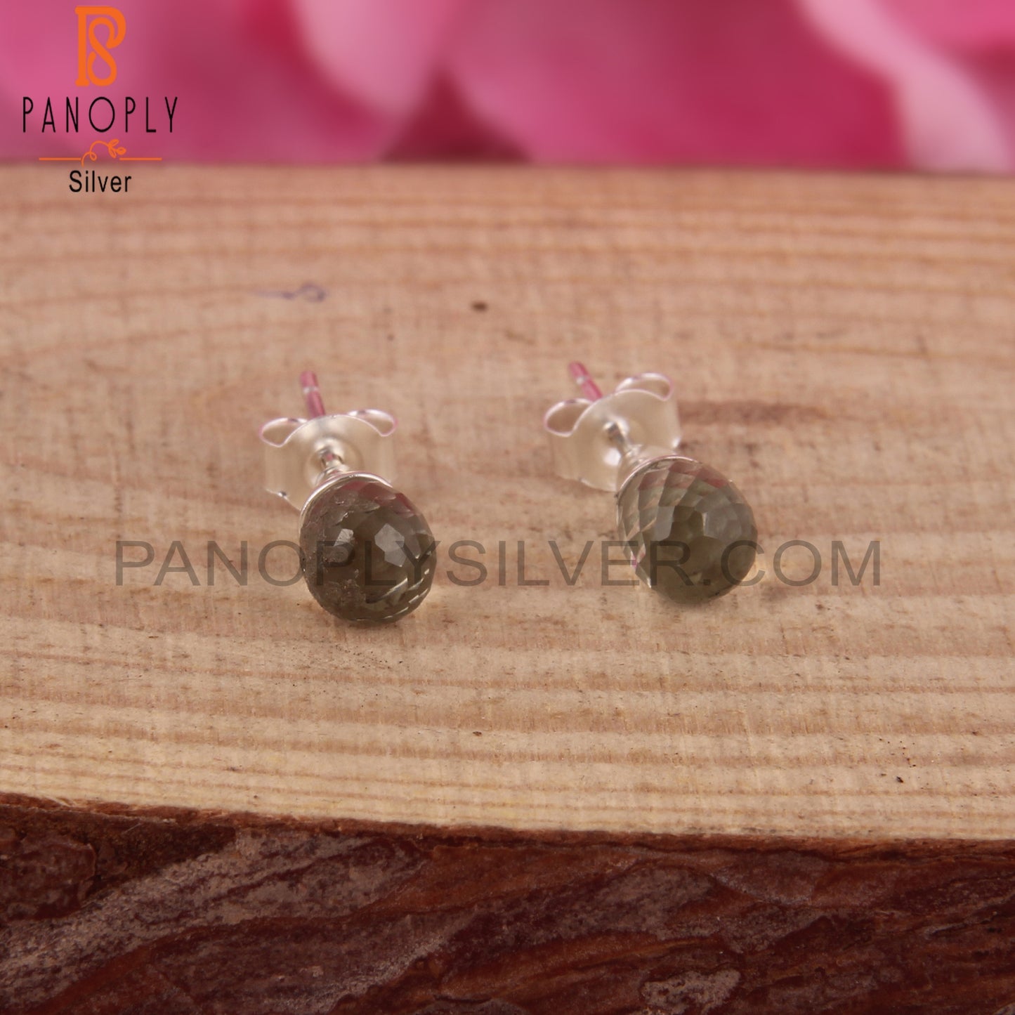 Green Amethyst Drop 925 Silver Wedding Earrings