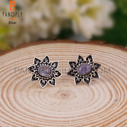 Tanzanite Oval Shape 925 Sterling Silver Studs Earrings