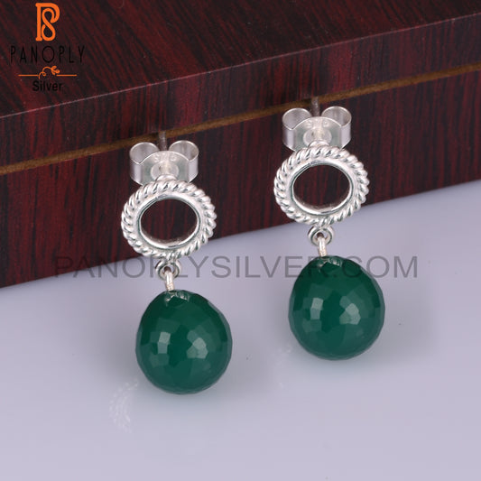 Green Onyx 925 Sterling Silver Earrings Gift For Her