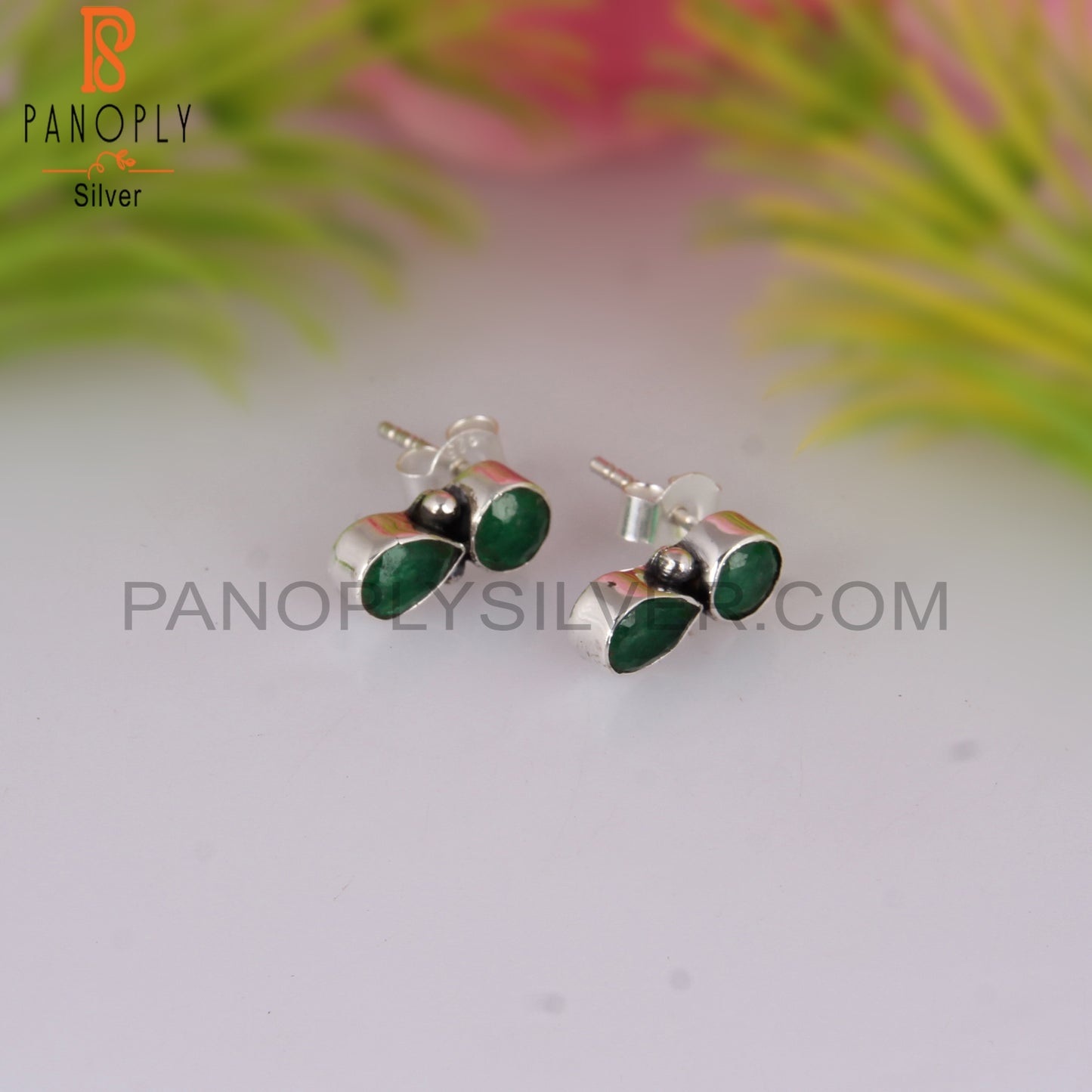 Emerald 925 Sterling Silver Beautiful Earrings