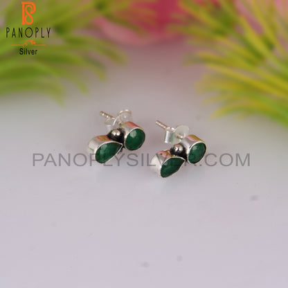 Emerald 925 Sterling Silver Beautiful Earrings