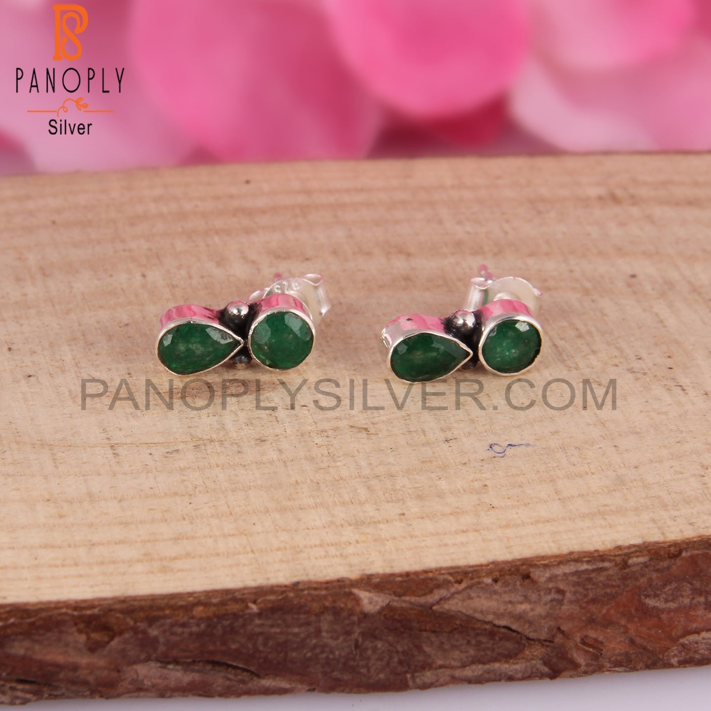 Emerald 925 Sterling Silver Beautiful Earrings