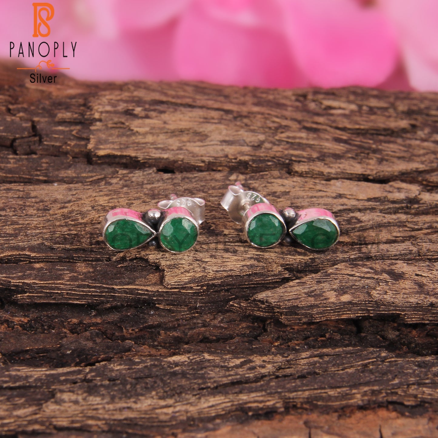 Emerald 925 Sterling Silver Beautiful Earrings
