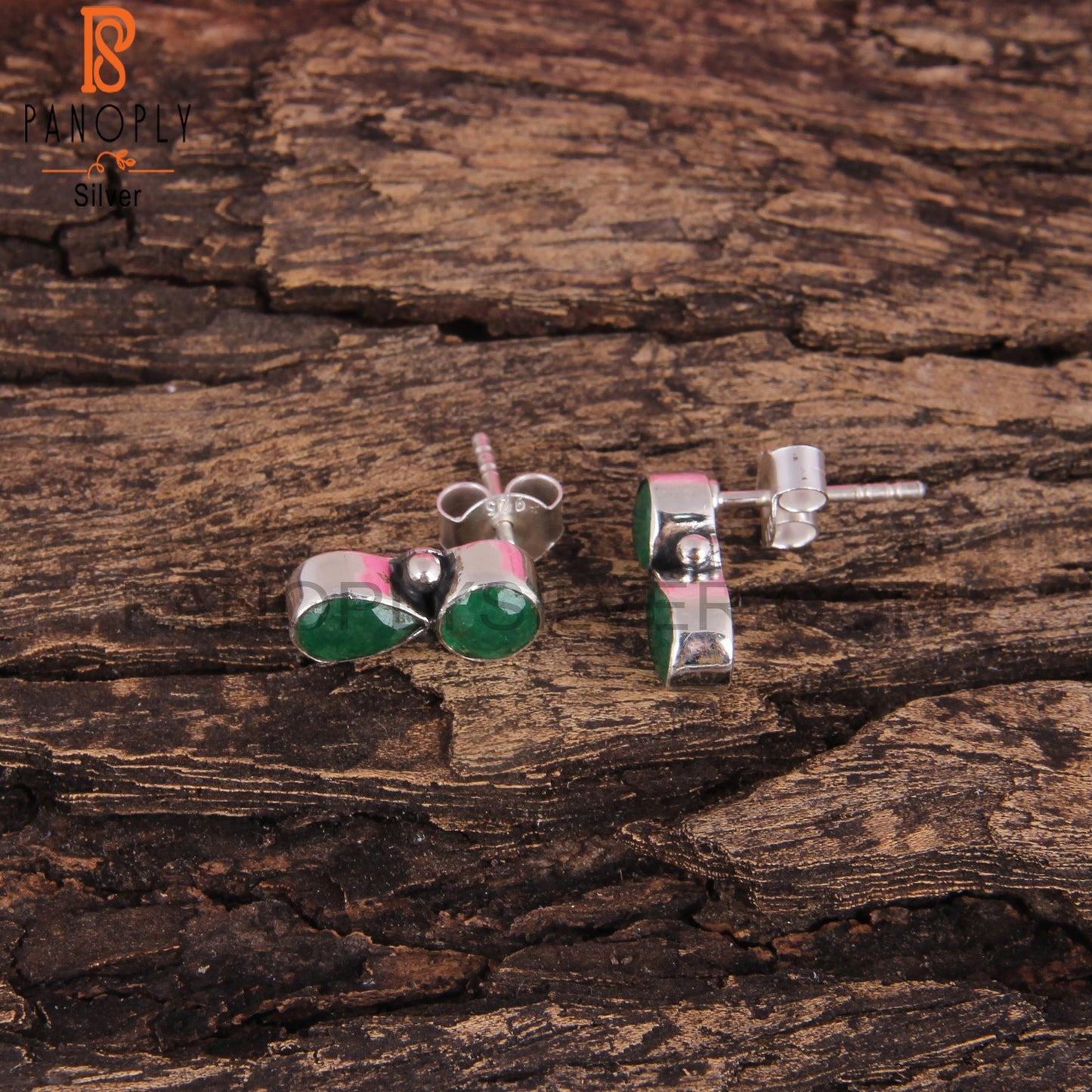 Emerald 925 Sterling Silver Beautiful Earrings