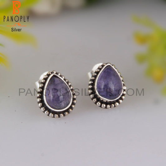 Tanzanite Pear Shape 925 Sterling Silver Studs Earrings